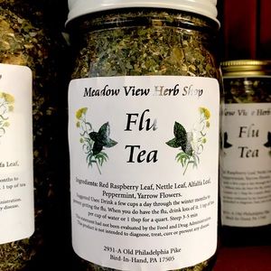 Herbal flu relief tea organic Amish crafted